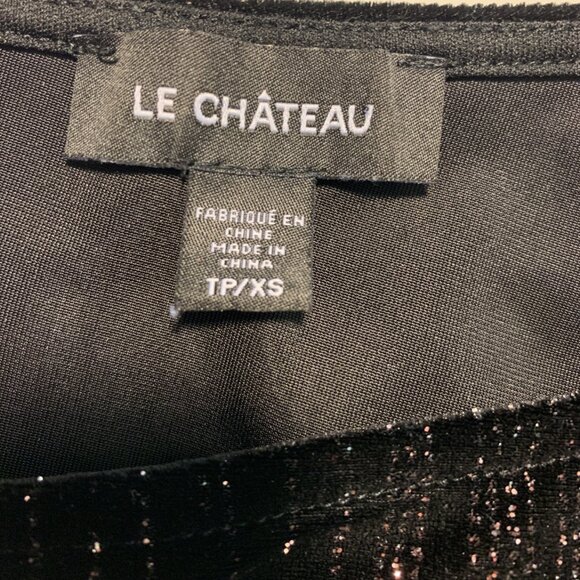 Le Château Sparkling Black Velvet Dress – XS, 3/4 Sleeves, Elegant & Party-Ready - Picture 5 of 7